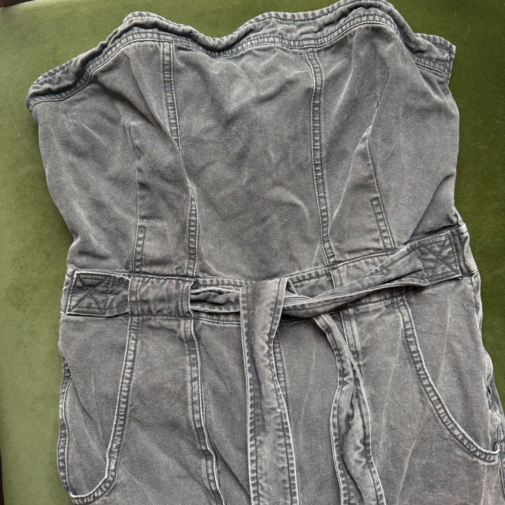Free People Go West Cargo Jumpsuit in Washed Black , Size L , GUC